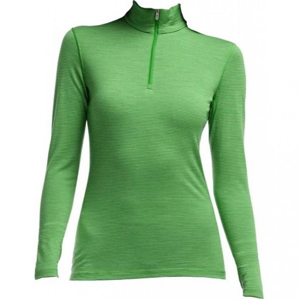 Icebreaker Кофта  BF 200 Oasis LS Half Zip Stripe WMN Green L (1052-101 504 301 L) - зображення 1