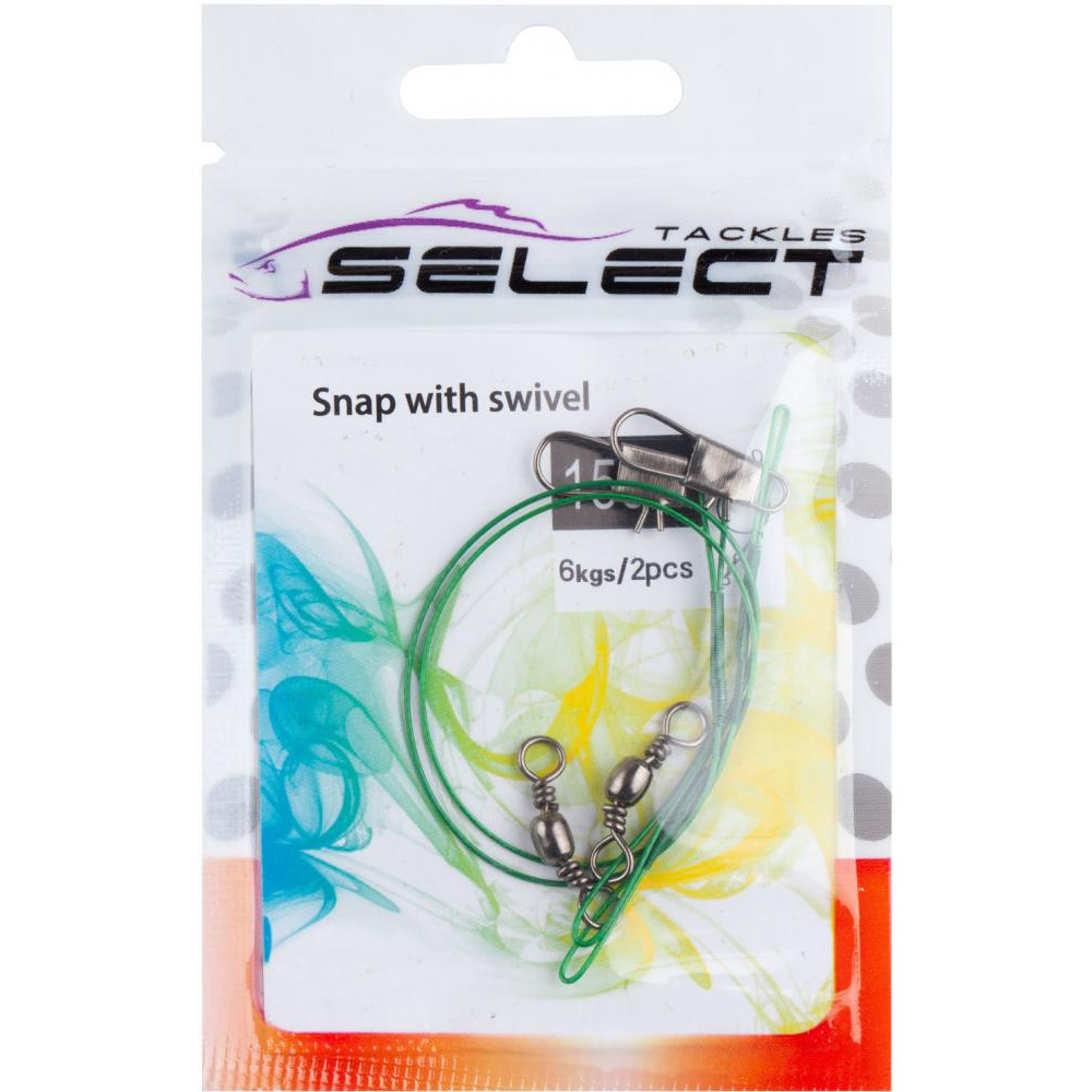 Select Snap With Swivel 1x7 / Green / 15cm 6kg / 2pcs - зображення 1