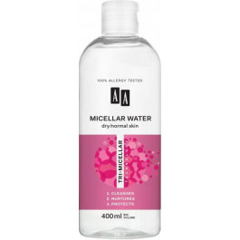 AA Cosmetics Мицеллярная вода  Тримицеллярная технология для сухой и нормальной кожи 400 мл (5900116047300)