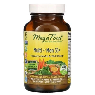 MegaFood Витамины для мужчин, , без железа, 55+, 60табл, (MGF-10273) - зображення 1