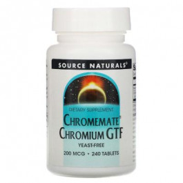 Source Naturals Хром GTF, ChromeMate, , 200 мкг, 240 таблеток (SNS-00107)