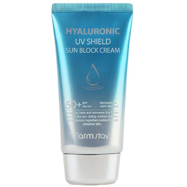 FarmStay Солнцезащитный крем  Hyaluronic Uv Shield Sun Block Cream SPF50+ PA+++ с гиалуроновой кислотой 70 г  - зображення 1