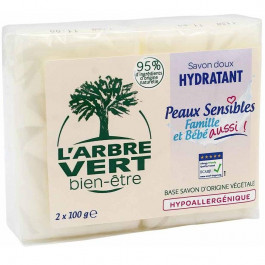 L'Arbre Vert Твердое мыло  Family & Baby Sensitive для чувствительной кожи с экстрактом сладкого миндаля, гипоалл