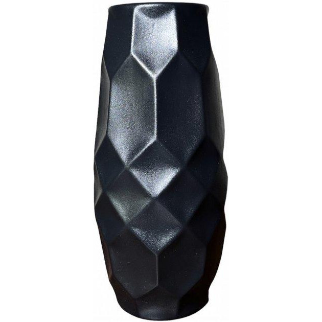 Nana Ceramics Ваза керамічна  Едем 32 см муар чорний (2252422764017) - зображення 1