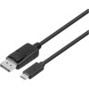 2E USB-C to DisplayPort 1m Black (2EW-1925) - зображення 1