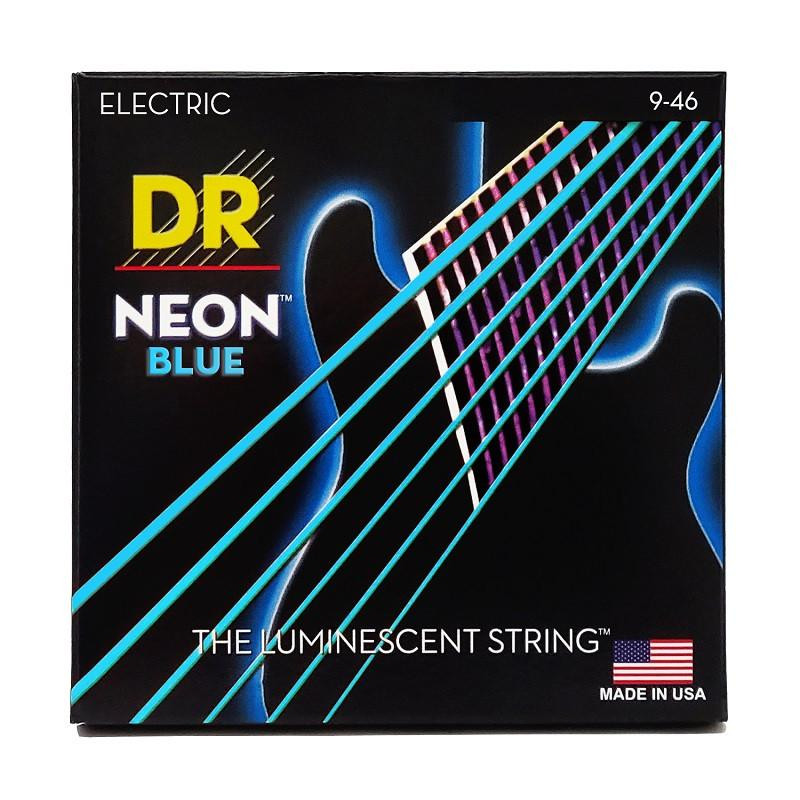 DR NBE-9/46 Hi-Def Neon Blue K3 Coated Light Heavy Electric Guitar Strings 9/46 - зображення 1