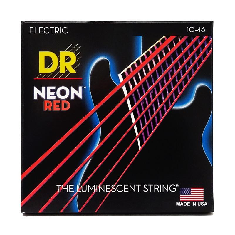 DR NRE-10 Hi-Def Neon Red K3 Coated Medium Electric Guitar Strings 10/46 - зображення 1