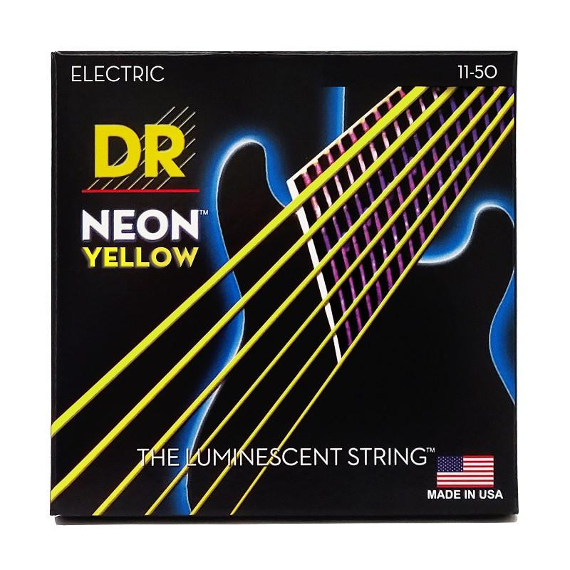 DR NYE-11 Hi-Def Neon Yellow K3 Coated Heavy Electric Guitar Strings 11/50 - зображення 1