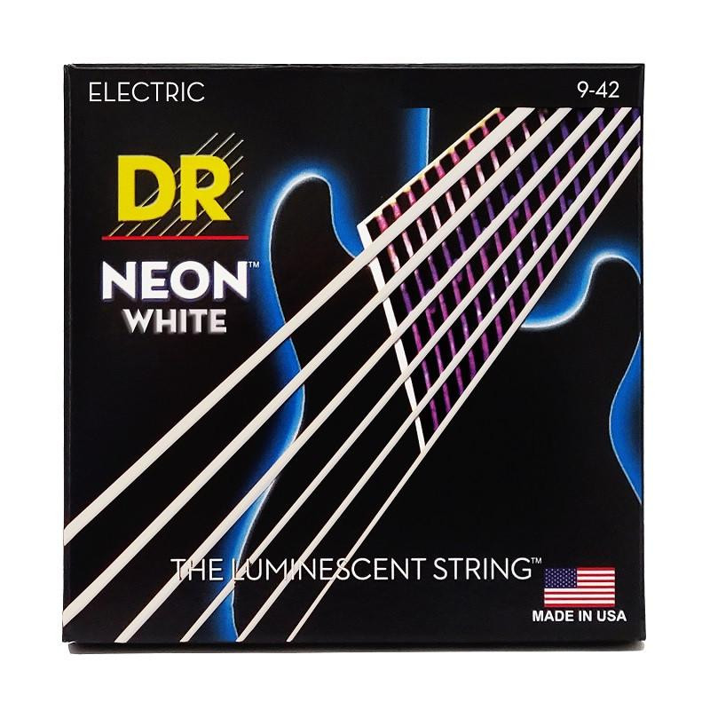 DR NWE-9 Hi-Def Neon White K3 Coated Light Electric Guitar Strings 9/42 - зображення 1