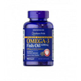   Puritan's Pride Double Strength Omega-3 Fish Oil 1200 мг (600 мг Active Omega-3) (90 капс)