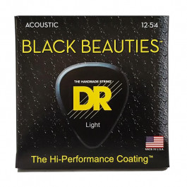   DR DR STRINGS BLACK BEAUTIES ACOUSTIC - LIGHT (12-54) (BKA-12)