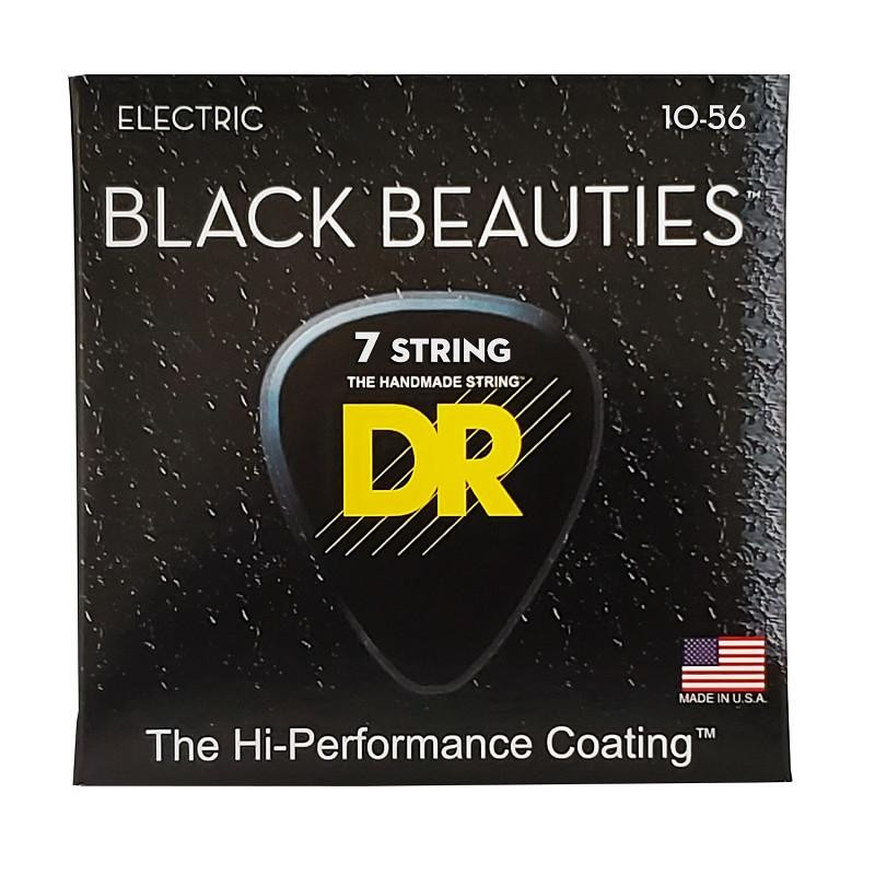 DR Струны для электрогитары  BKE7-10 Black Beauties Medium K3 Coated Electric Guitar 7 Strings 10/56 - зображення 1