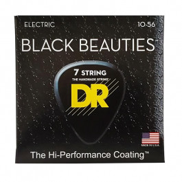   DR Струны для электрогитары  BKE7-10 Black Beauties Medium K3 Coated Electric Guitar 7 Strings 10/56