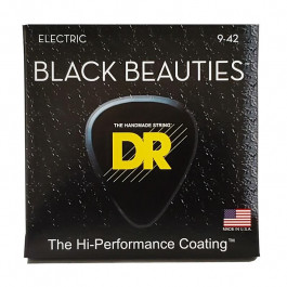   DR BKE-9 Black Beauties Light K3 Coated Electric Guitar Strings 9/42