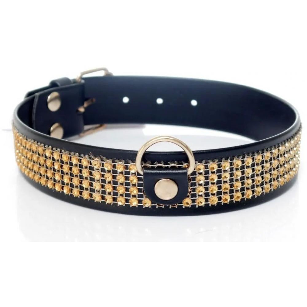 BOSS Нашийник із кристалами Fetish Boss Series - Collar with crystals Gold (BS3300102) - зображення 1