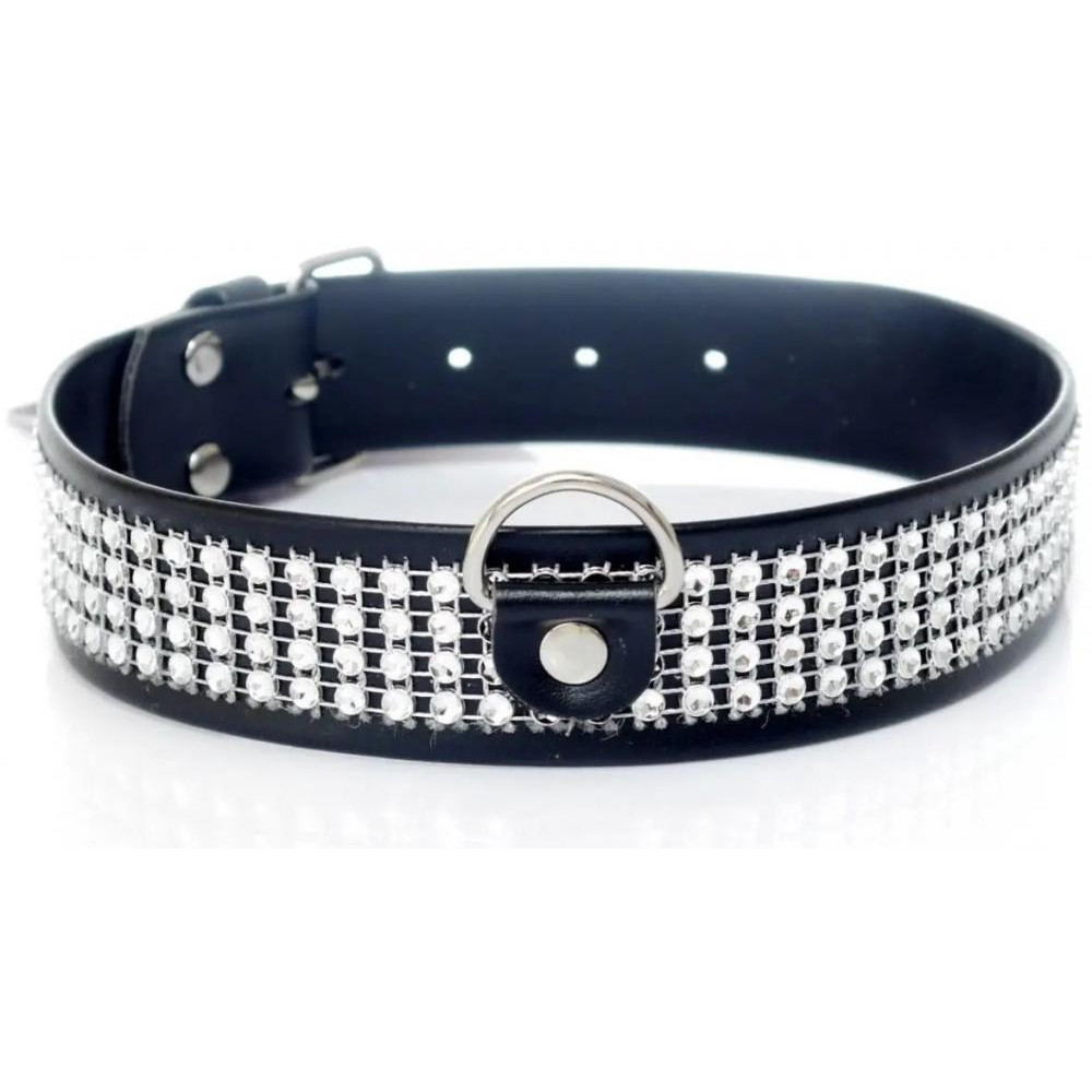 BOSS Нашийник із кристалами Fetish Boss Series - Collar with crystals Silver (BS3300101) - зображення 1