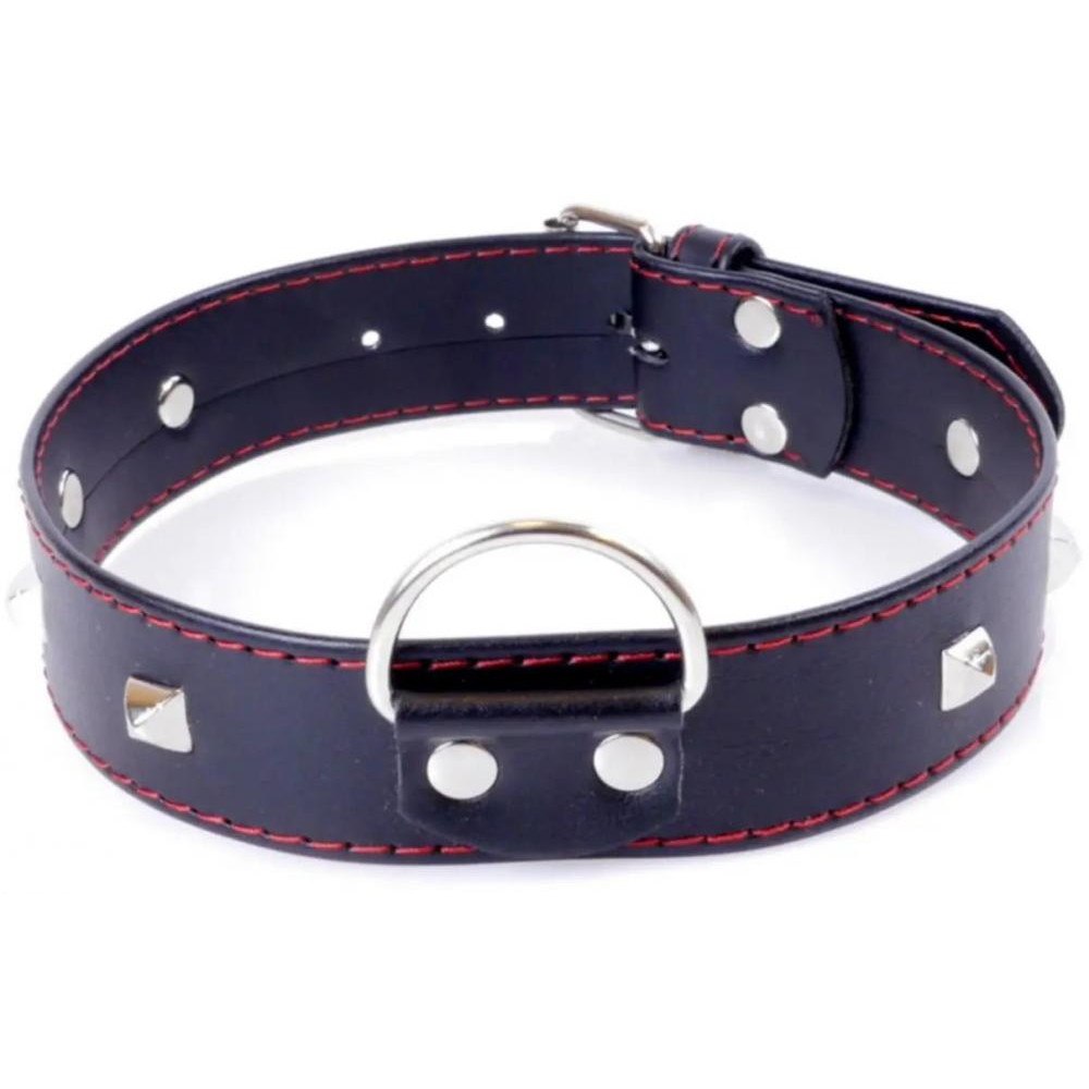 BOSS Нашийник із металевими заклепками Fetish Boss Series - Collar with studs Red Line (BS3300113) - зображення 1