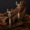  Затискачі для сосків у вигляді оленів Lockink Sevanda Stag Clamps, з підвісками, металеві, золоті (8 - зображення 1