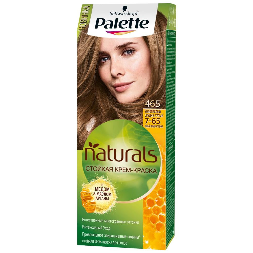 Palette Naturals Крем-краска для волос 7-65 (465) Золотистый средне-русый 110 ml (3838824171722) - зображення 1