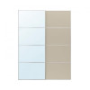 IKEA AULI/MEHAMN Розсувні двері, алюмінієве дзеркало/2 сторони сіро-бежевий, 150x201 см (995.605.73) - зображення 1
