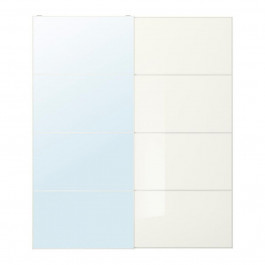 IKEA AULI/FARVIK Двері-купе, дзеркало/біле скло, 200x236 см (695.602.92)
