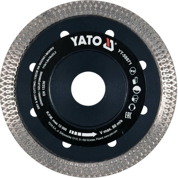 YATO Диск алмазный турбо Yato 115x22.2x1.6мм (YT-59971) - зображення 1