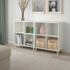 IKEA EKET Комбінація шаф на ніжках, білий/дерево, 140х35х80 см (893.861.07) - зображення 5