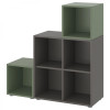 IKEA EKET Комбінація шаф з ніжками, темно-сірий/сіро-зелений, 105х35х107 см (995.218.45) - зображення 1