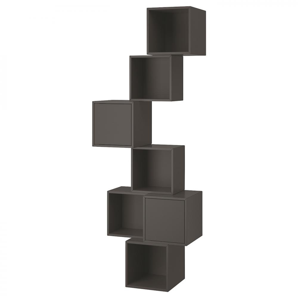 IKEA EKET Комбінація навісних шаф, темно-сіра, 80х35х210 см (591.891.27) - зображення 1
