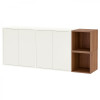 IKEA EKET Комбінація навісних шаф, білий/горіх, 175x35x70 см (294.926.91) - зображення 1