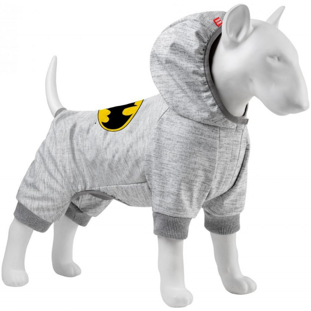 WAUDOG Комбинезон для собак   Clothes, рисунок "Бэтмен лого", софтшелл, S32, B 42-47 см, С 28-33 см (305-20 - зображення 1