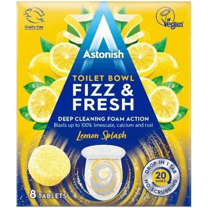 Astonish Таблетки для чищення унітазів  Fizz & Fresh з ароматом лимона 8 шт (5060060212732) - зображення 1