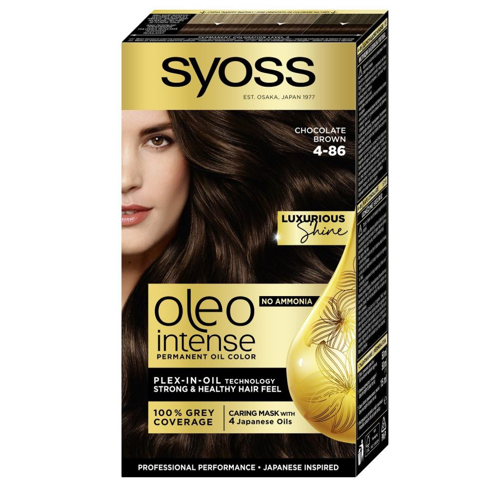 Syoss Краска для волос без аммиака  Oleo Intense с маслом Арганы 4-86 Шоколадный каштановый 115мл (4015100 - зображення 1