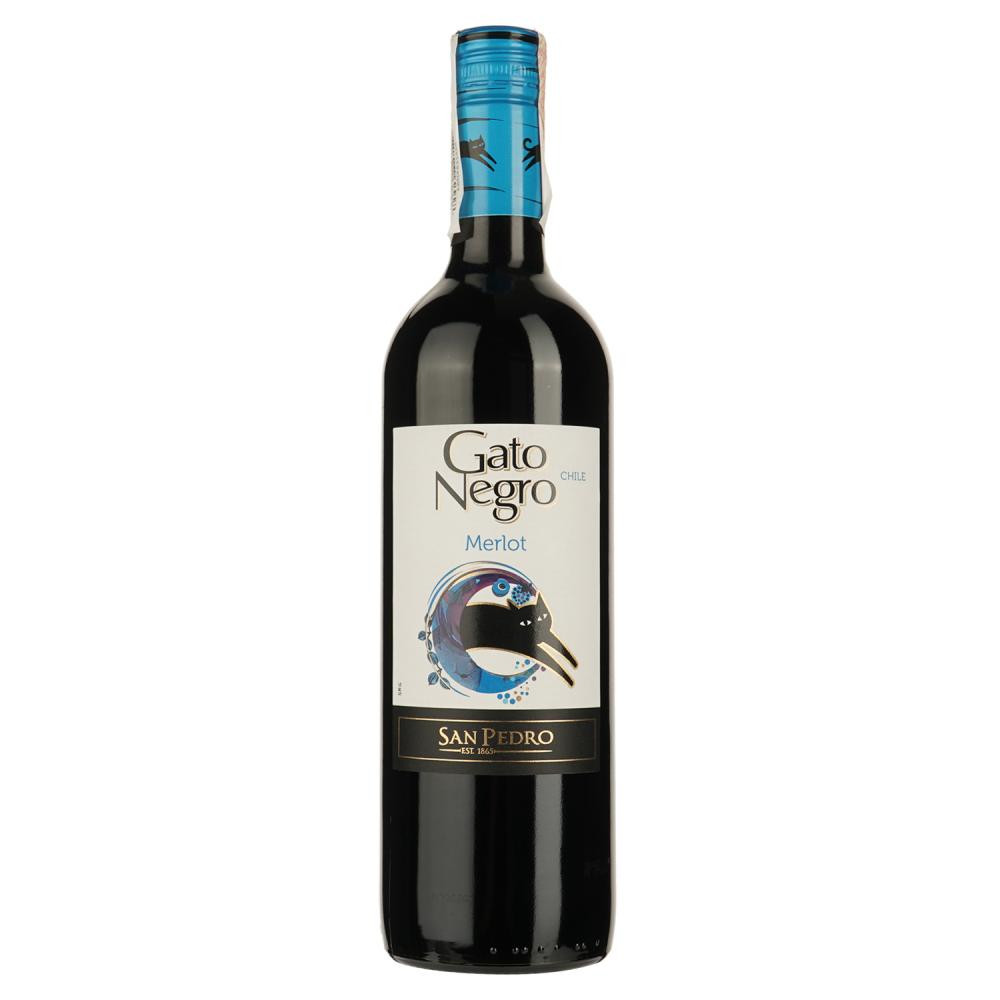 Gato Negro Вино Merlot красное сухое 0.75 л 13% (7804300120603) - зображення 1