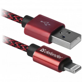 Defender ACH01-03T PRO USB2.0 AM/Apple Lightning Red 1m (87807)