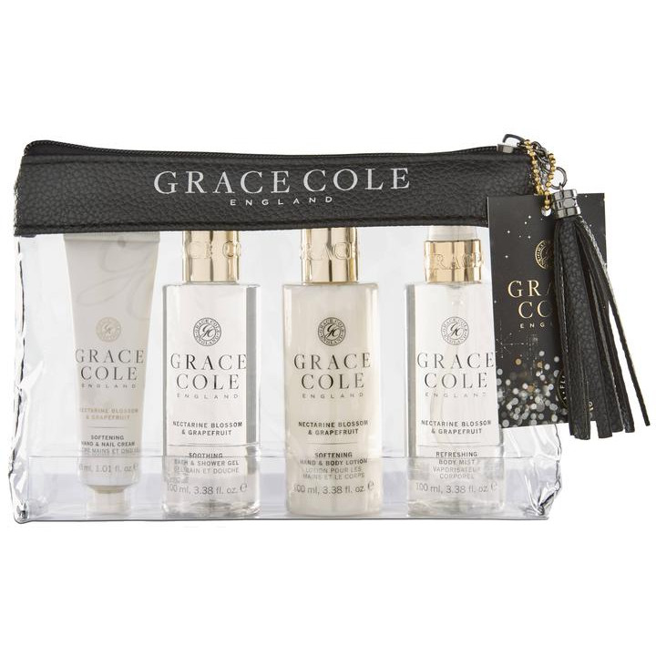 Grace Cole Набор для женщин  Travel Set Nectarine Blossom & Grapefruit + косметичка (5055443696551) - зображення 1