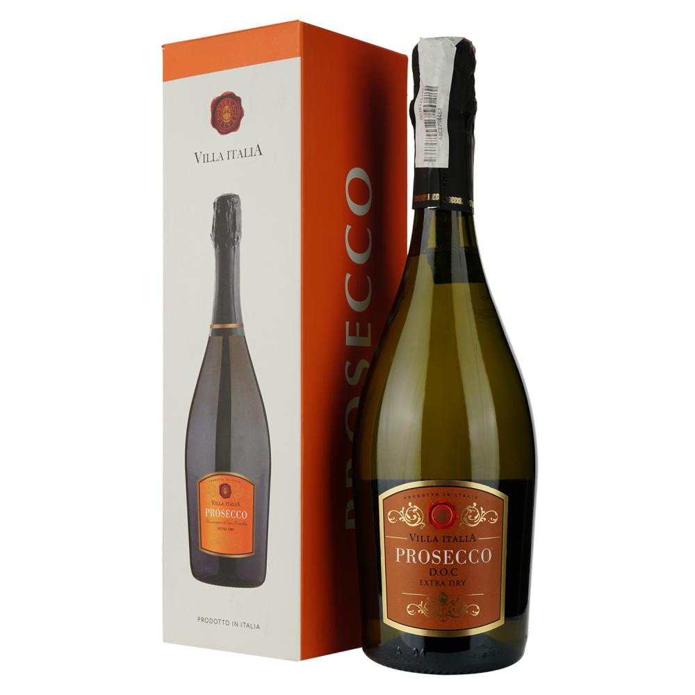 Villa Italia Вино ігристе  Prosecco Spumante Extra Dry, біле, Екстра-сухе, 0,75 л, в коробці (4740158009154) - зображення 1