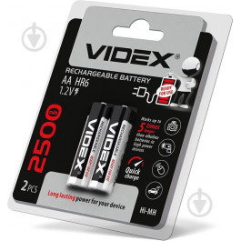   VIDEX AA 2500mAh NiMH 2шт (23341)