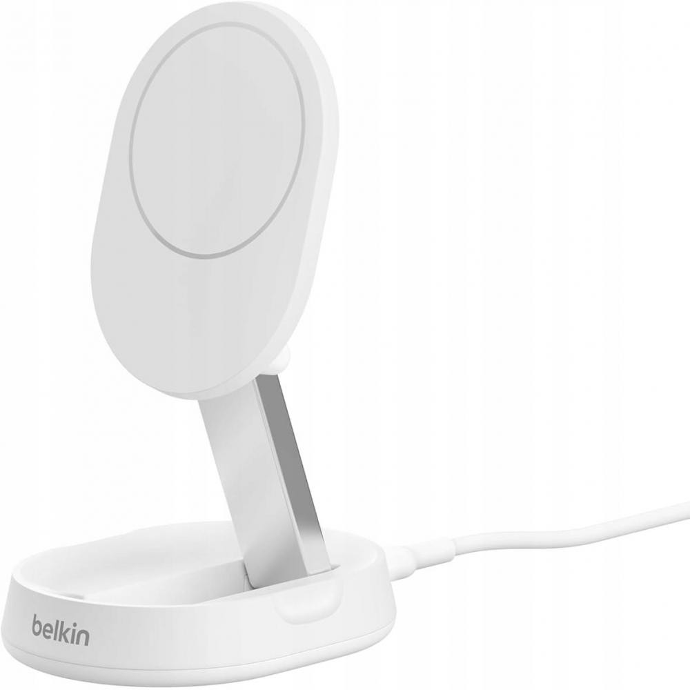 Belkin Magnetic Wireless Charging Stand Qi2 15W White (WIA008BTWH) - зображення 1
