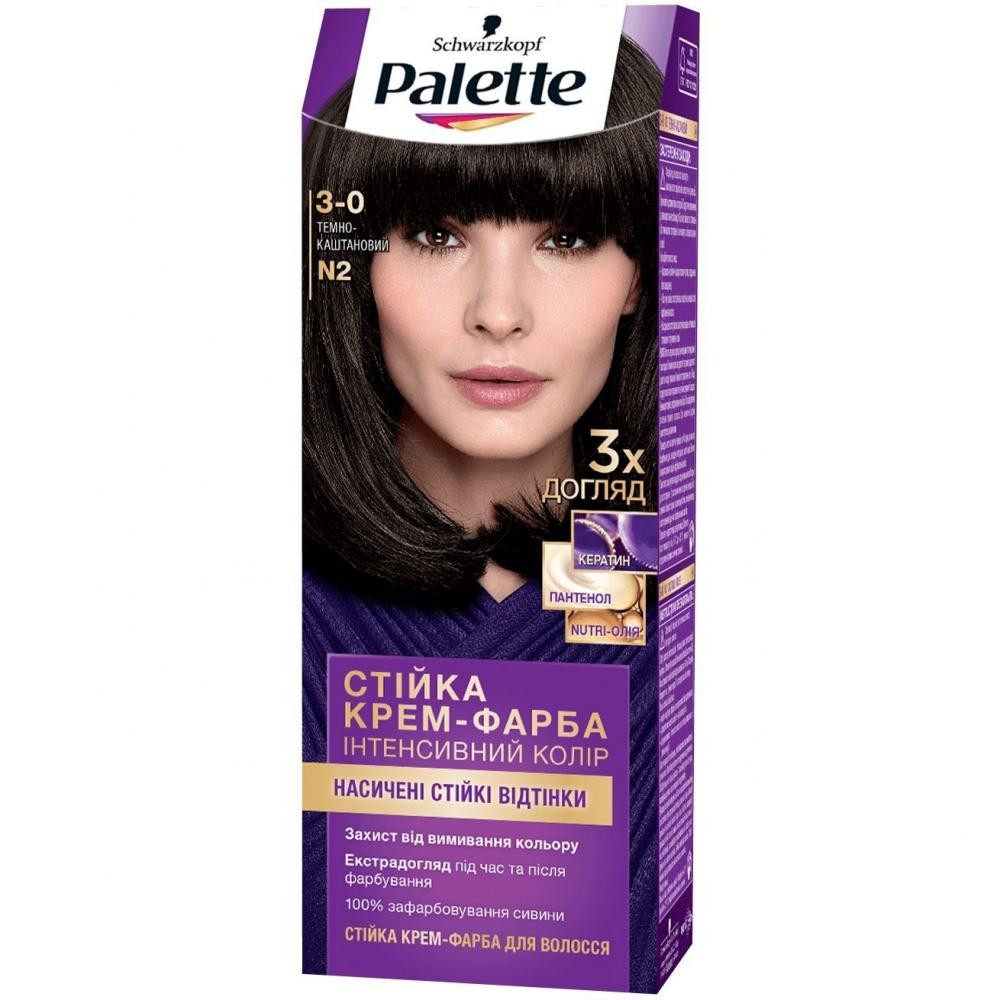 Palette Крем-краска для волос  Интенсивный цвет 3-0 (N2) Темно-каштановый 110мл (3838905551566) - зображення 1