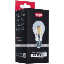 ERGO LED Filament A60 8W E27 4100K 220V прозрачная (6900064026968)