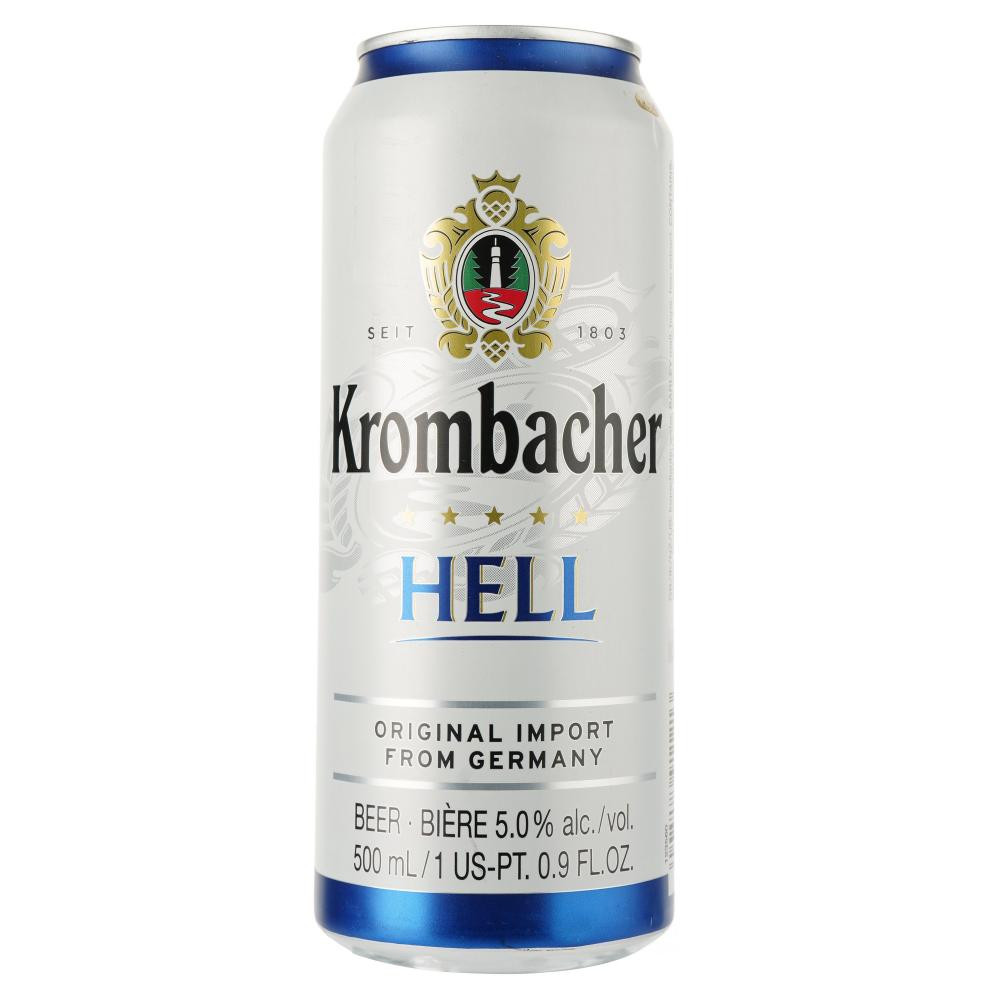 Krombacher Пиво , Hell, in can, 0.5 л (4008287911213) - зображення 1