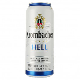 Krombacher Пиво , Hell, in can, 0.5 л (4008287911213)