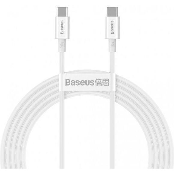 Baseus Superior Series Fast Charging Data Cable Type-C to Type-C 100W 2m White (CATYS-C02) - зображення 1