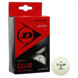   Dunlop Набір м'ячів для настільного тенісу  CLUB CHAMP 40 DL679345N 6шт білий Білий