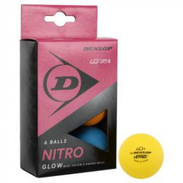   Dunlop Набір м'ячів для настільного тенісу  NITRO GLOW 40 DL679349N 6шт різнокольоровий Різнобарвний