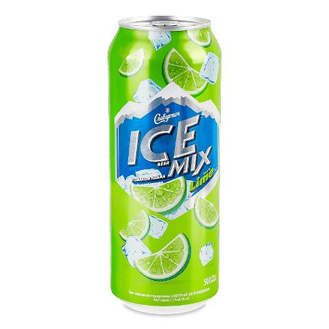 Славутич Пиво Ice Mix Lime светлое фильтрованное ж/б 3,5% 0,5 л (4820000454766) - зображення 1