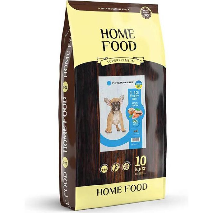 Home Food Корм гипоаллергенный для щенков мелких пород Форель с рисом и овощами 0,7 кг (4820235020255) - зображення 1