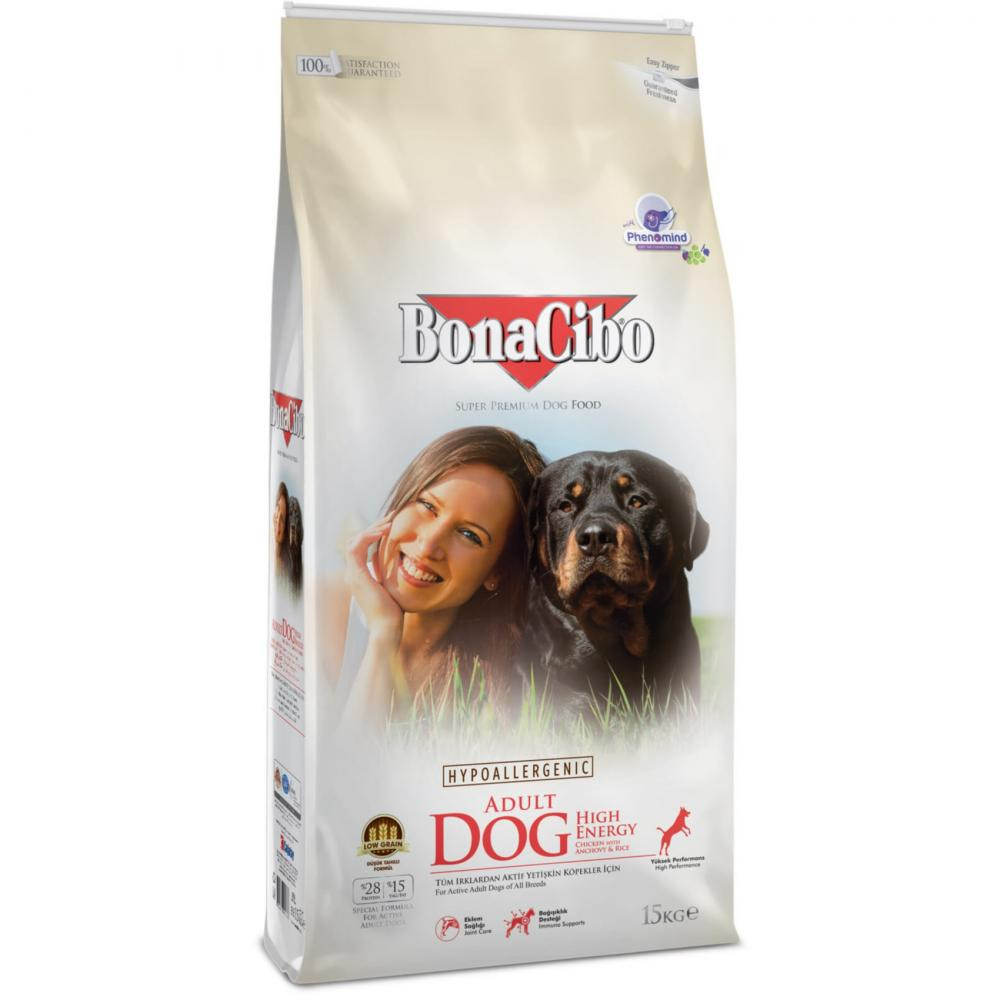 BonaCibo Adult Dog High Energy Chicken and Rice with Anchovy 15 кг (BC405802) - зображення 1