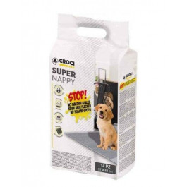 Croci Unterlage Super Nappy Carbon - пеленки Кроки с активированным углем для щенков и собак 14 шт 84х57 с